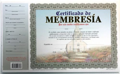 CERTIFICADO DE MEMBRESIA - Distribuidora Pan de Vida