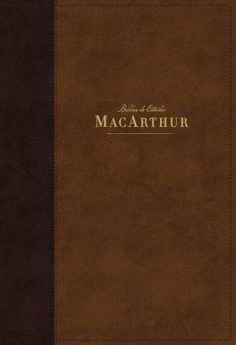 Biblia NBLA Estudio MacArthur, Sentipiel, Color Cafe, Indice, Canto Dorado