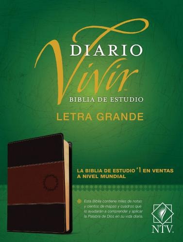Biblia de estudio del Diario Vivir NTV, letra grande, imitacion Piel, Color Cafe